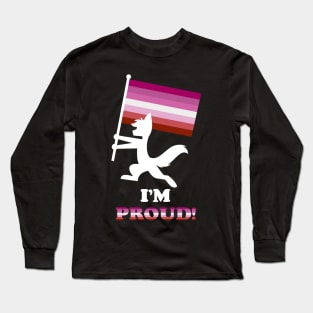 "I'M PROUD" Furry Lesbian Flag Long Sleeve T-Shirt